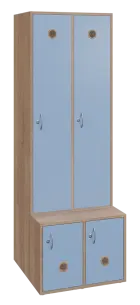 SSB - 180 - 60 šatní skříň s botníkem, 2-dvéřová, 1800x600x400/600 mm, korpus dub bardolino, dvířka